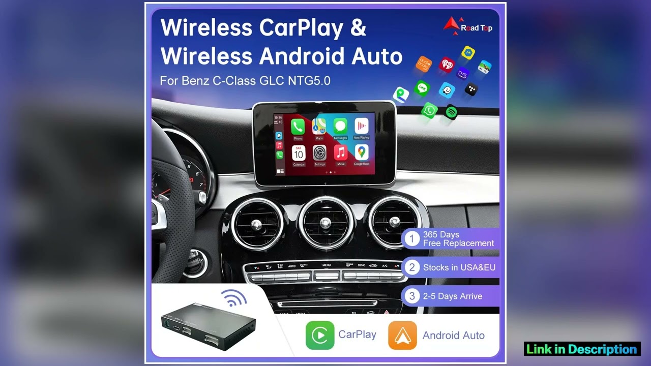 Wireless CarPlay for Mercedes Benz C Class W205 GLC W447 GLA CLA NTG50 20152018 with Android Auto A