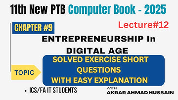 Chapter 9 Short Questions Solved | 1st Year Computer Science | Learn With Akbar Ahmed