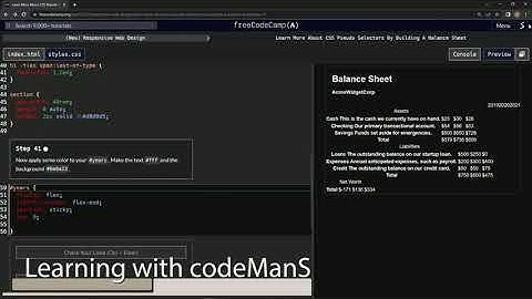 learn2code | freeCodeCamp (New) Responsive Web Design - Building a Balance Sheet: Step 41