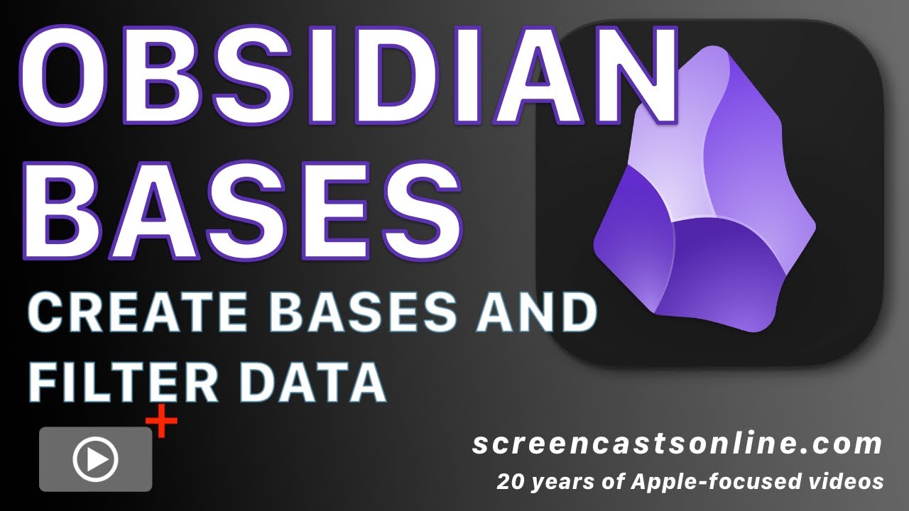 Obsidian Learning BASES in OBSIDIAN - Learn how to create bases and filter data - YouTube