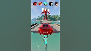 NOOB vs Girl vs PRO vs HACKER vs HEROBRINE Car Jump Challenge! 😂 🚗  #shorts #beamngdrive