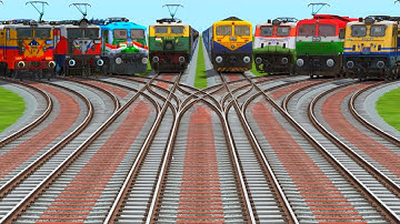 ⛳️Eights Trains Run On High Graphic & High Curves Branches Tracks-train videos indian railways 
