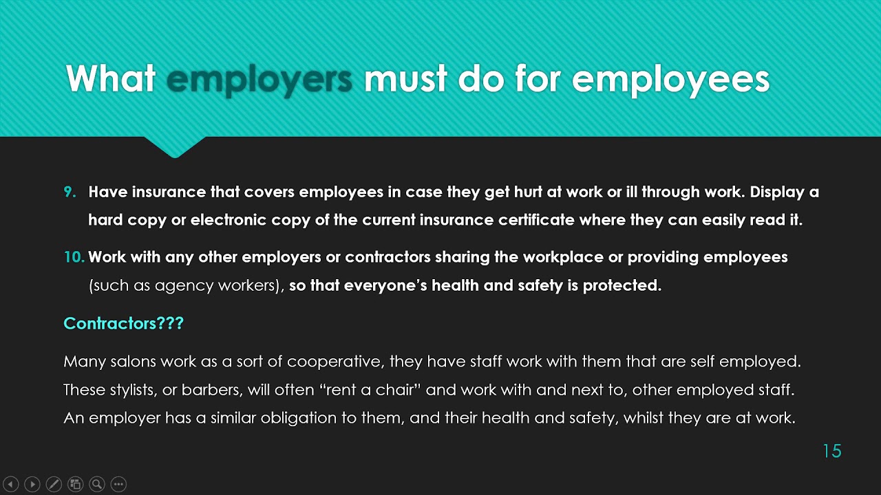 Employer And Employees' Responsibilities - Youtube