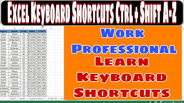 Ctrl + Shift A to Z Excel Keyboard Shortcuts Part - 4