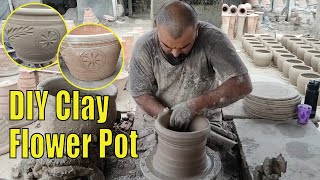 Clay flower pot tutorial | Pottery Making