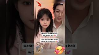 Gently patting Miemie’s hair with so much care 🥰💕 #yuyang #yulong #yangmiemie