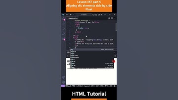 HTML Tutorial - Lesson 57: Aligning div elements side by side - Float - Part 5 #shorts #html #css