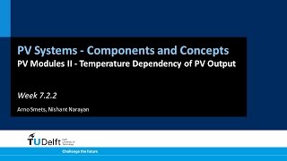 7.2.2 PV Modules II - Temperature Dependency of PV Output