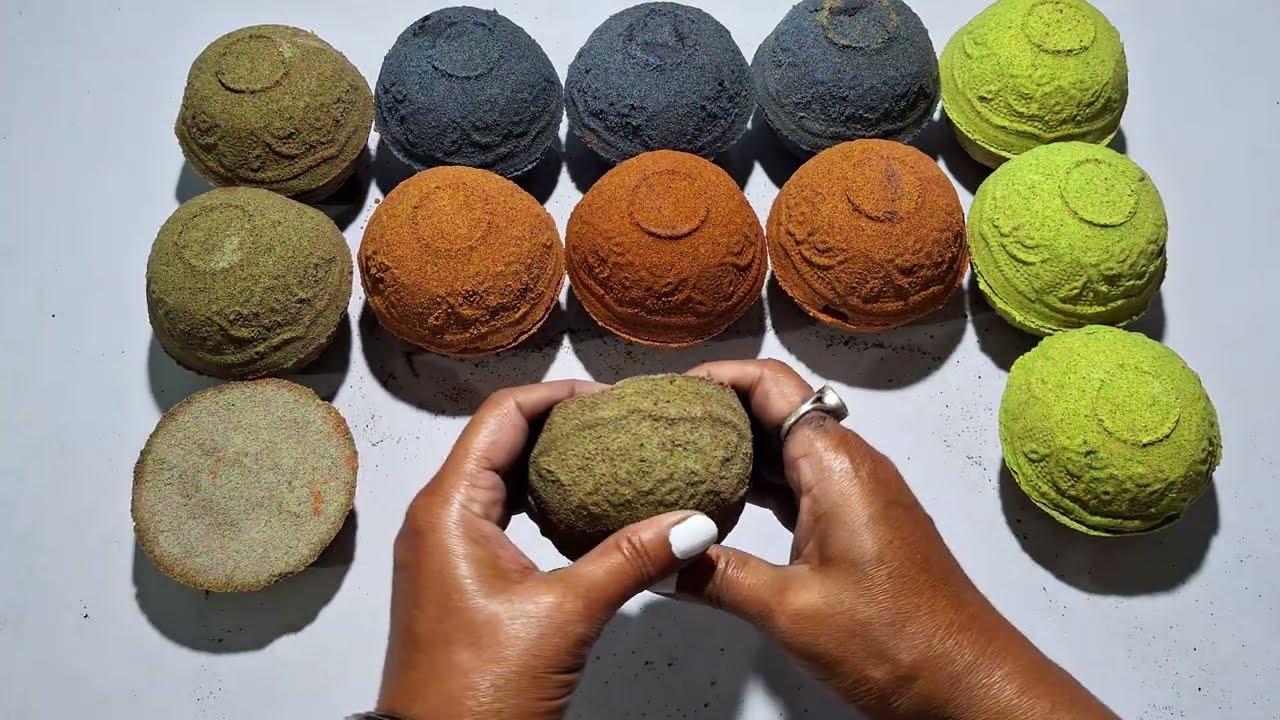 carved baking soda bowls crush ASMR