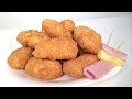 Stuffed Potato Croquette Recipe - Fried Potatoe with Cheese and Ham