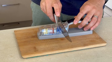 Minosharp 3 Stage Ceramic Water Sharpener Review with Damaged Knives