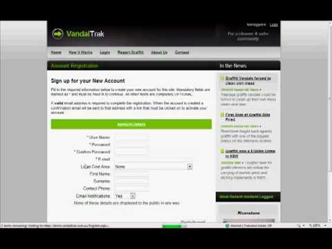 Vandaltrak - Account Registration