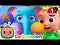 Abc balloon song  1 hour of cocomelon animal time  moonbug kids  color time