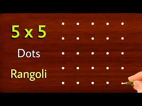 easy 5x5 dots rangoli || 5x5 chukkala muggu || @VNSRangoli