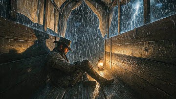 Taking Shelter on a Covered Wagon While Brutal Thunderstorm Rages Outside | RDR2 ASMR