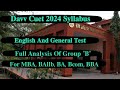 DAVV CUET UG 2024 Syllabus Analysis | Cuet ug English and General Test syllabus
