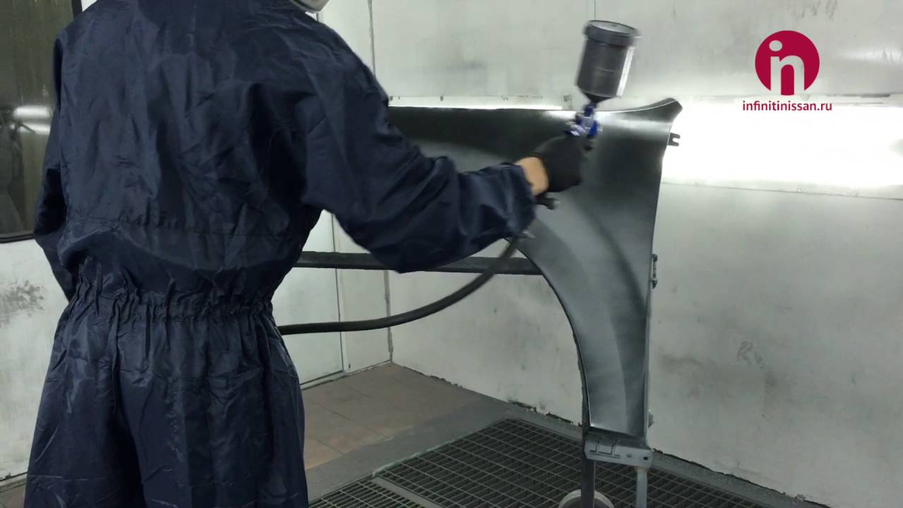 Покраска крыла Ниссан в ВАО Москвы - YouTube