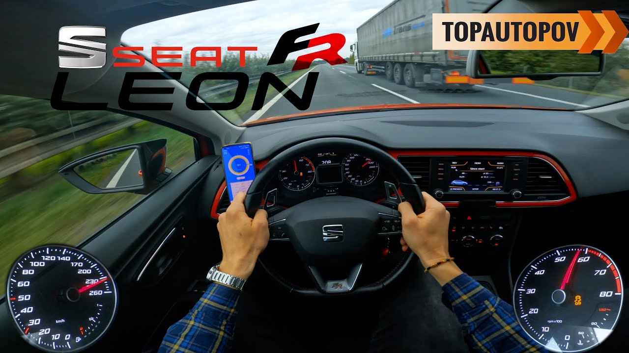 Seat Leon Cupra 520HP *BIG TURBO* 300km/h AUTOBAHN POV Acceleration & Sound  by AutoTopNL 