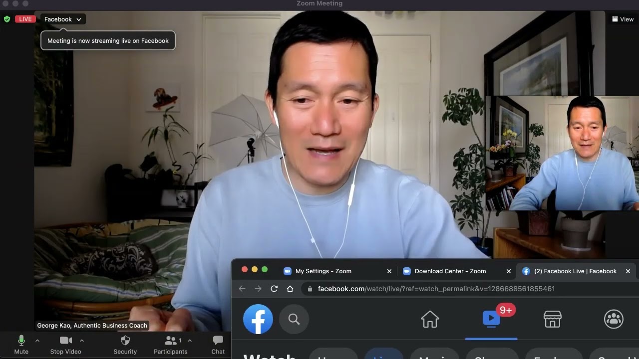 How to stream FB Live Video via Zoom (Facebook Video by using a Zoom Meeting with yourself)