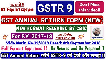 GSTR-9 NEW FORMAT RELEASED|LATEST GST ANNUAL RETURN FORM -REGULAR TAXPAYERS|FULL DETAILS|जरूर देखें!
