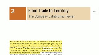 History Class 8th Chapter 2 From Trade to Territory |  chapter explain in hindi