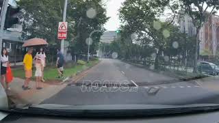 A Man Was Seen Crossing The Road While The Light Was Green For Vehicles.