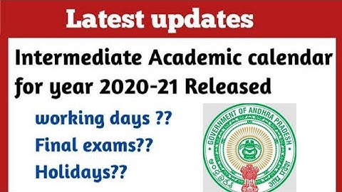 AP Inter 1st & 2nd year Revised Academic Calendar for 2020-2021//AP Inter Updates//Mvlnreddy info