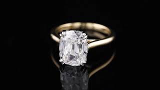 3.5 Carat Old Mine Diamond Engagement Ring in 18K Gold and Platinum screenshot 4
