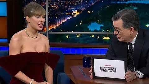 Taylor Swift visits ‘The Late Show With Stephen Colbert’ in maroon velvet minidress