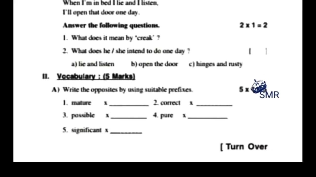 7th class fa2 English question paper leaked 🤯💯 real 20232024 question