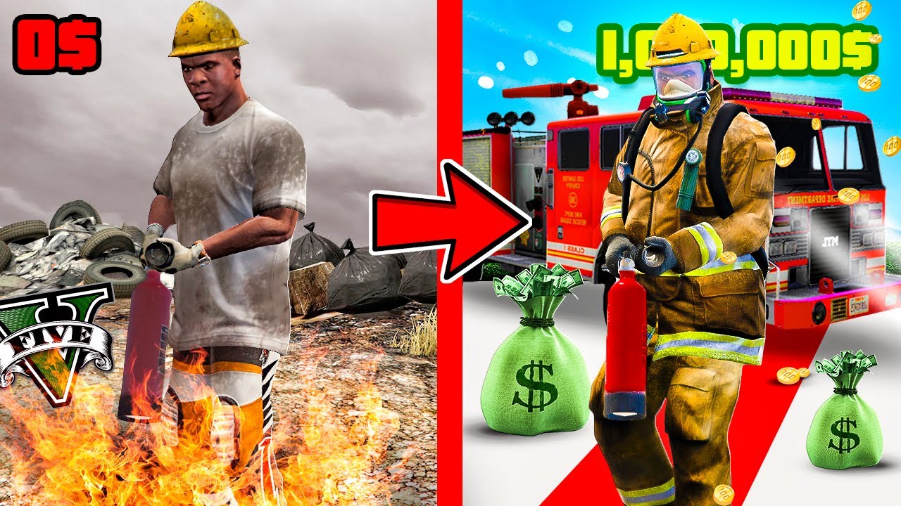 PASO de BOMBERO POBRE a RICO en GTA 5!