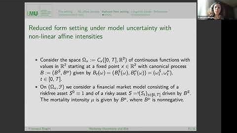 Reduced form Setting undr Model Uncertainty w/ Nonlinear Affine Intensities - Prof Francesca Biagini