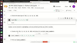 UNZA PHY 3032 Chapter 2A  Python Lists 29 March 2021