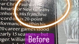 Zion Williamson Basketball Card - Removing a dent