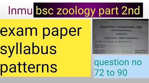 lnmu bsc zoology subsidiary part 2 previous year question solution