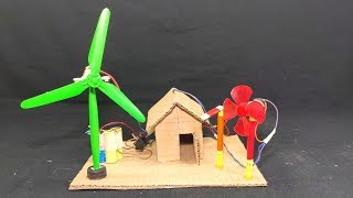 School Project Wind Turbine, Windmill Working Model From Cardboard | Vishal Online Classes