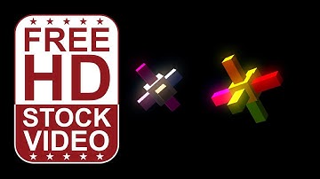 Free Stock Videos – abstract colorful 3 cubes with rectangles spinning and changing shapes randomly