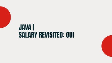 Java | Salary Revisited: GUI