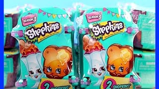 Ten (10) Shopkins Series 3 blind basket opened.