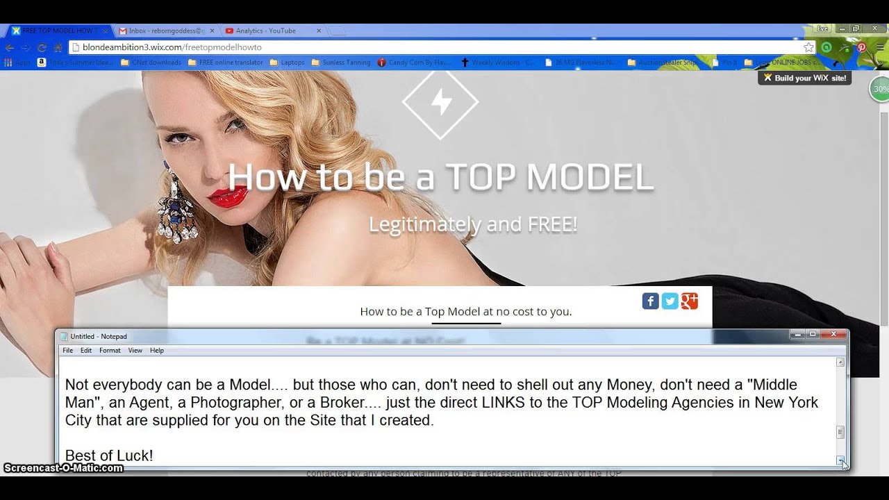 How to a TOP MODEL FREE & Legitimate YouTube
