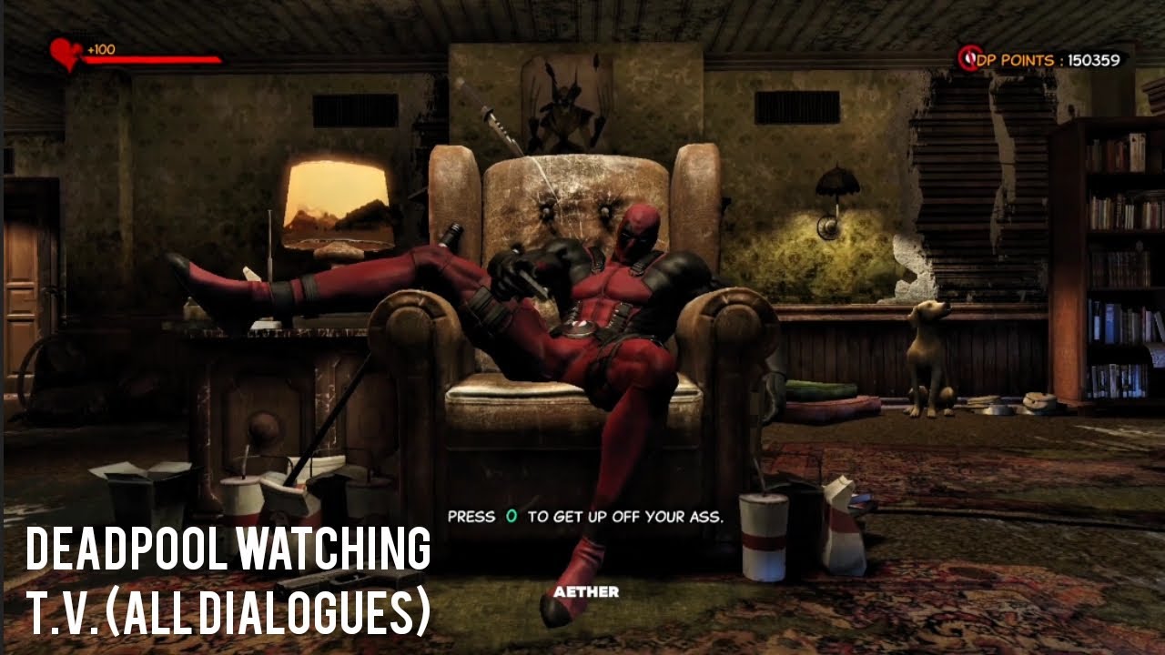 Deadpool 'The Game' - Deadpool watching T.V. (All Dialogues) # ...