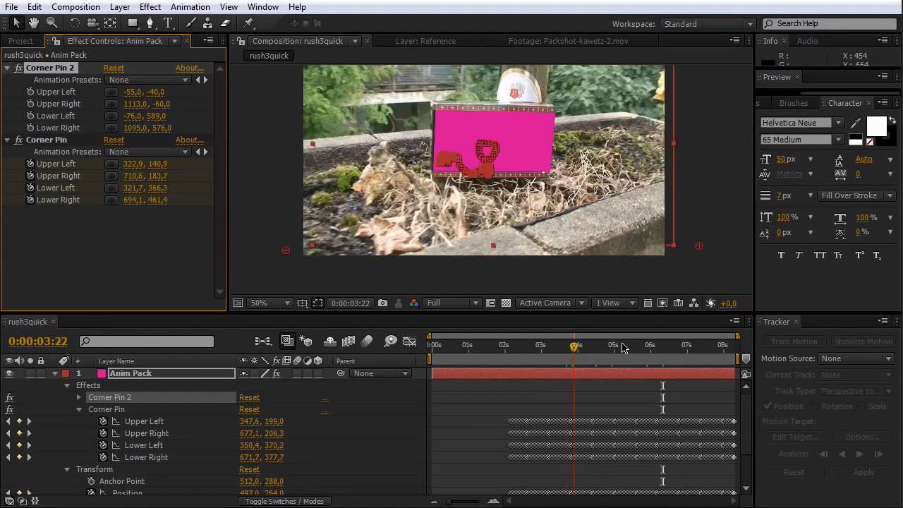 After effects Tracking 4 Points (avancé) YouTube