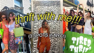 THRIFTING WITH a SUBSCRIBER in NYC!!! (thrift with me) + HUGE summer try on haul!!!