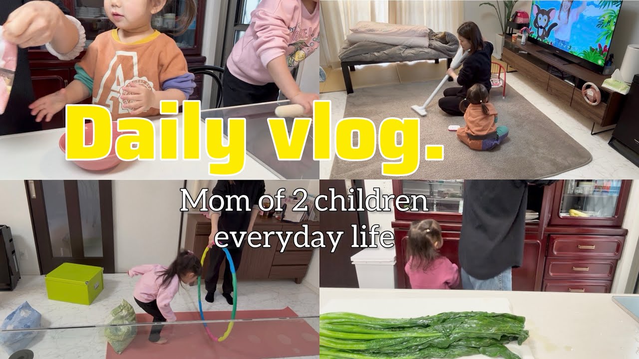 主婦vlog/2歳4歳と過ごすお家時間💦家遊び🏠掃除機🧼家事🧺育児🍼