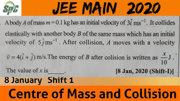 A body A of mass m = 0.1 kg has an initial velocity of 3 i m/s . It collides elastically with anothe