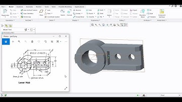 Creo Part designing || Lever Hub || 3D CAD model || Beginners Tutorial.