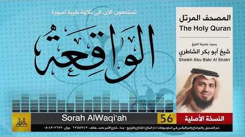 ( 56 ) سورة  الواقعة | شيخ ابو بكر الشاطري | Sheikh Al Shatri