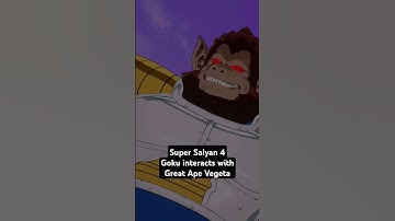 Super Saiyan 4 Goku interacts with Great Ape Vegeta #sparkingzero #dbz #goku #vegeta