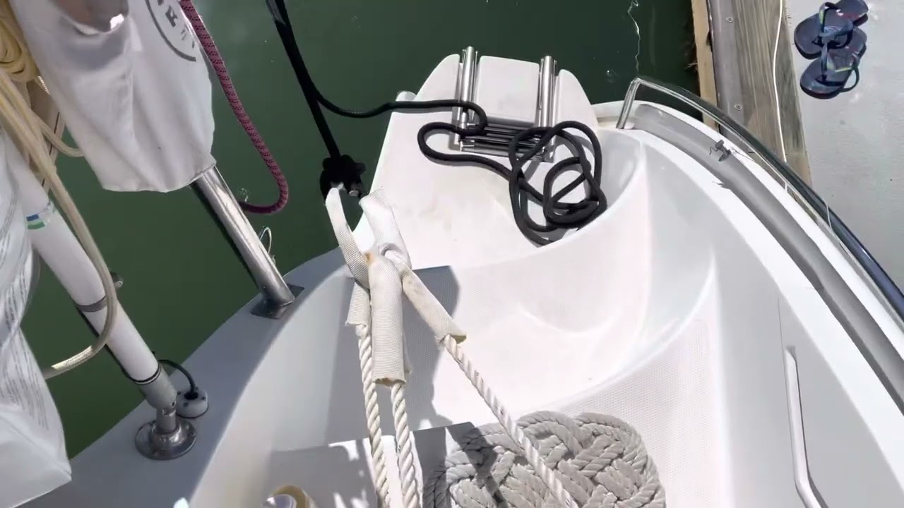 Attaching a Jordan Series Drogue onto our Antares 44i catamaran (Scenario 2)