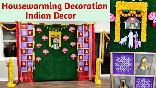 DIY Housewarming Decoration in USA | Family Gruhapravesham Theme Decor  Wooden Frame Kolam Decor